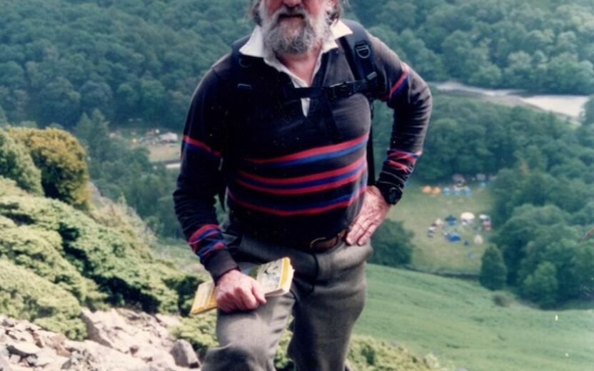 Image of a bearded man hiking in the UK.